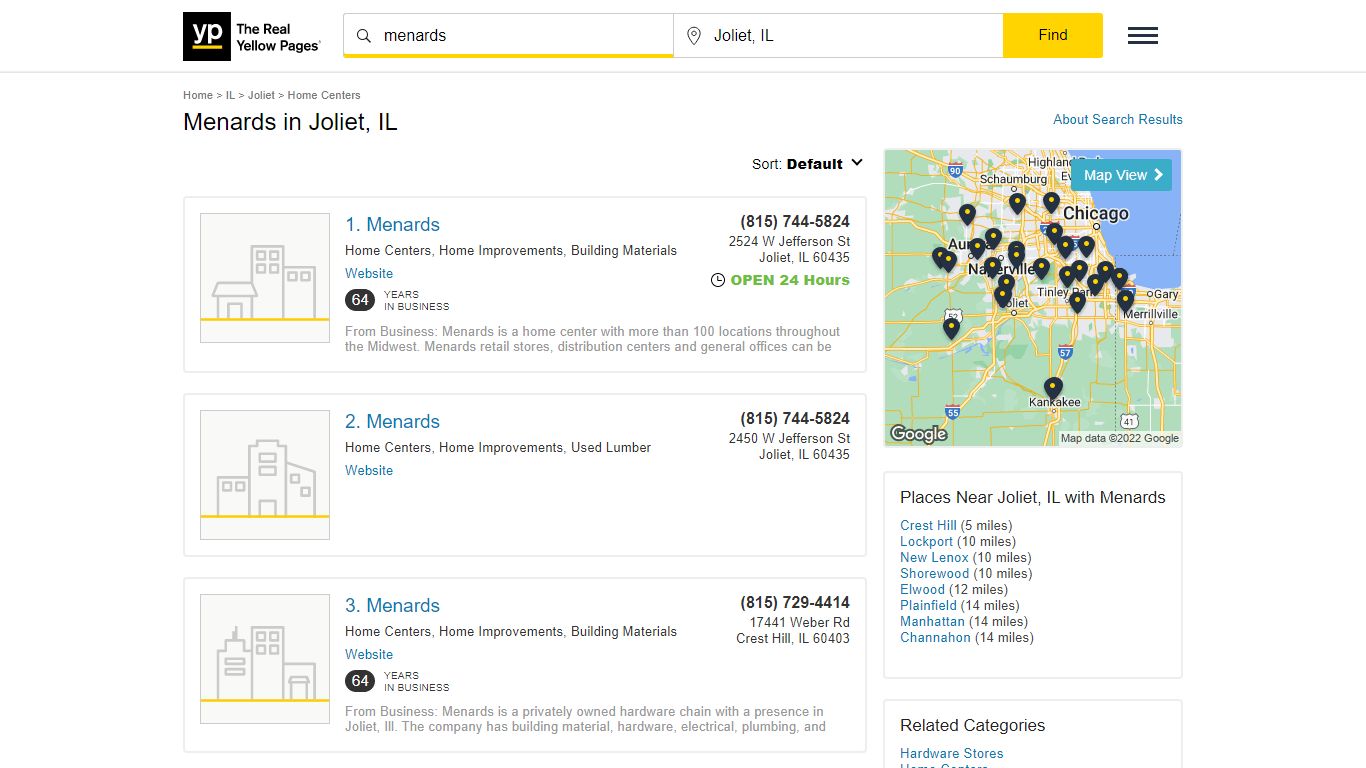 Menards Locations & Hours Near Joliet, IL - YP.com - Yellow Pages
